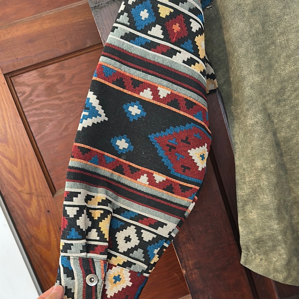 Tribal Patterned Button-Up Shirt - image 3